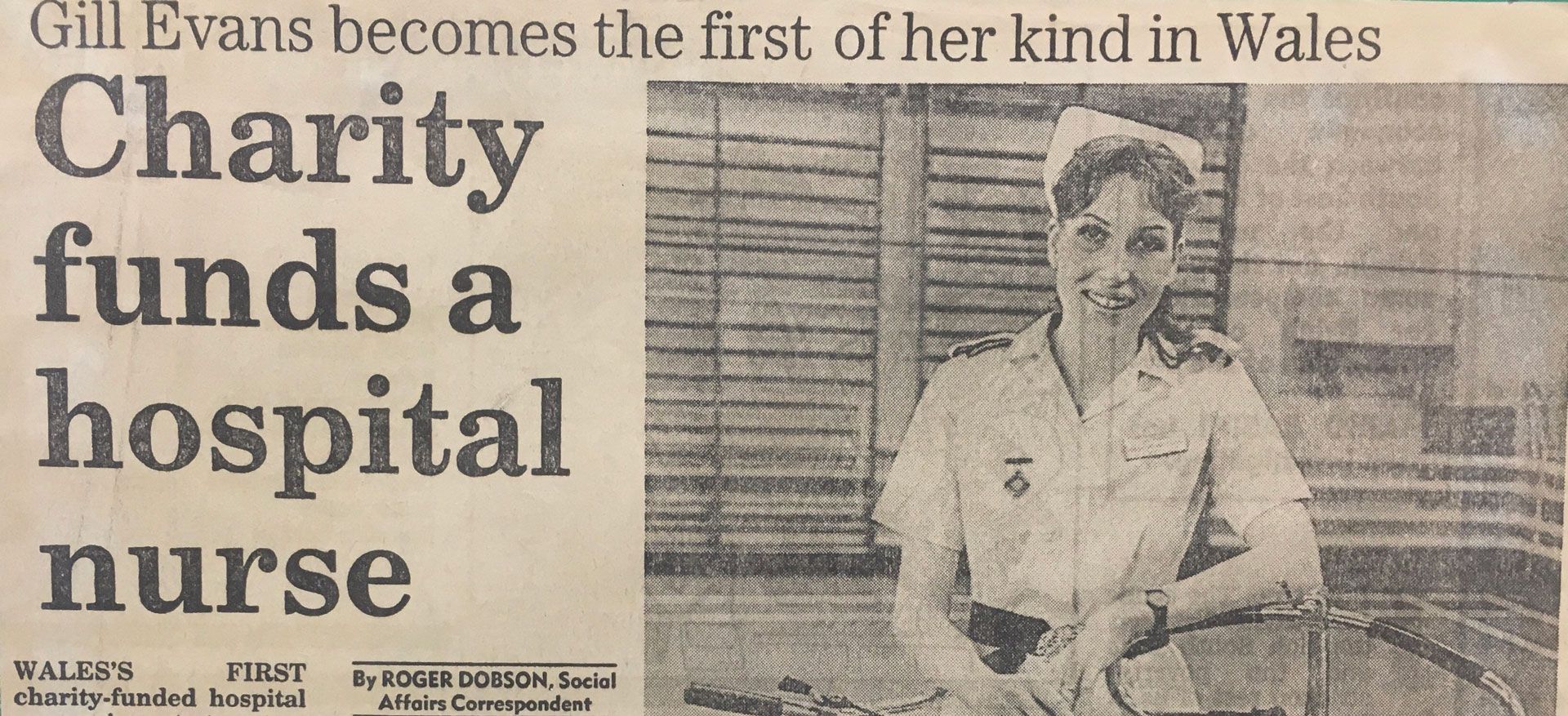 Newspaper cutout of Gill Evans