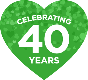 Celebrating 40 years heart icon