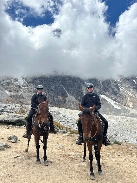 Riding along the Salkantay Pass