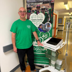 Peter Heathcote with ECG machine