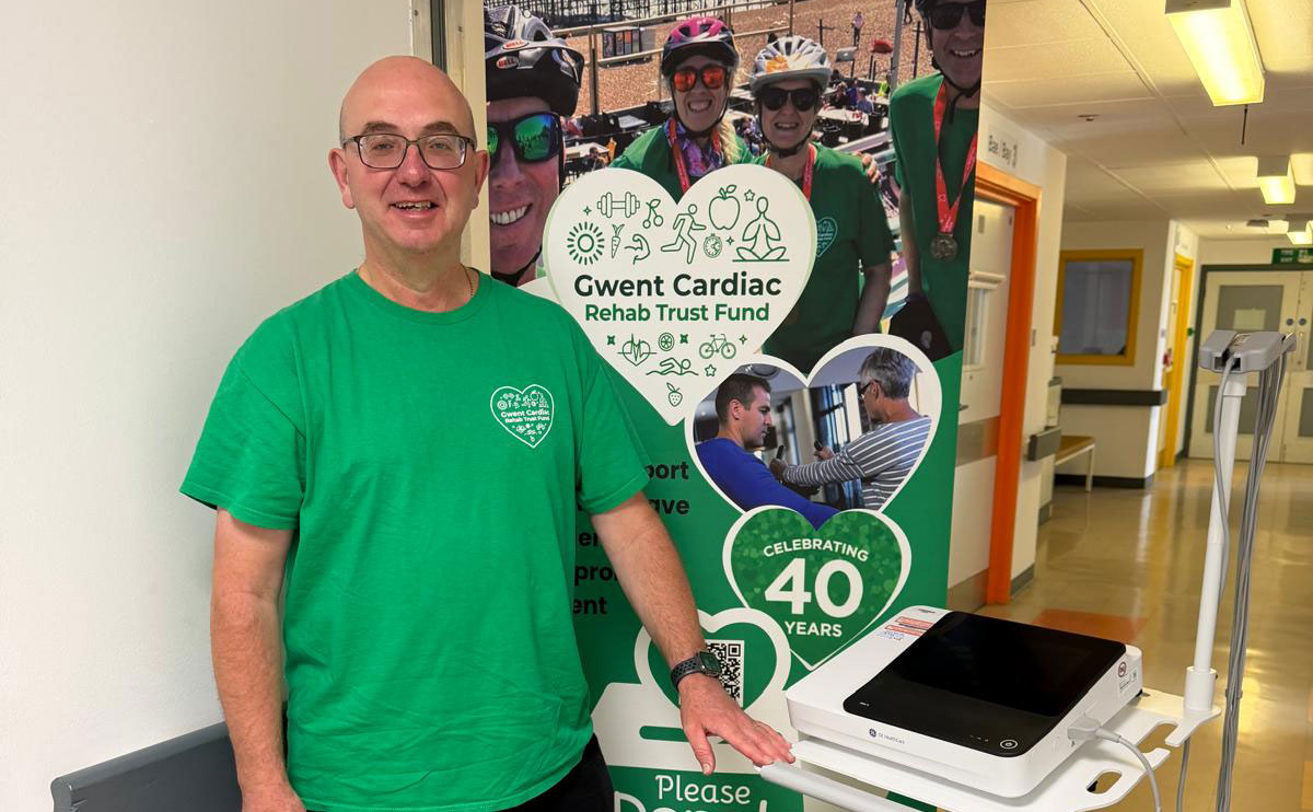 Peter Heathcote with ECG machine